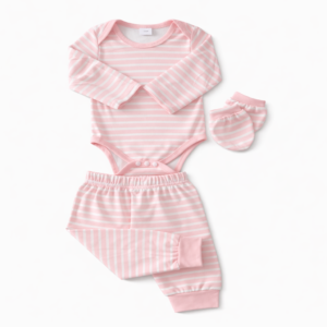 Pink and White Stripe Romper